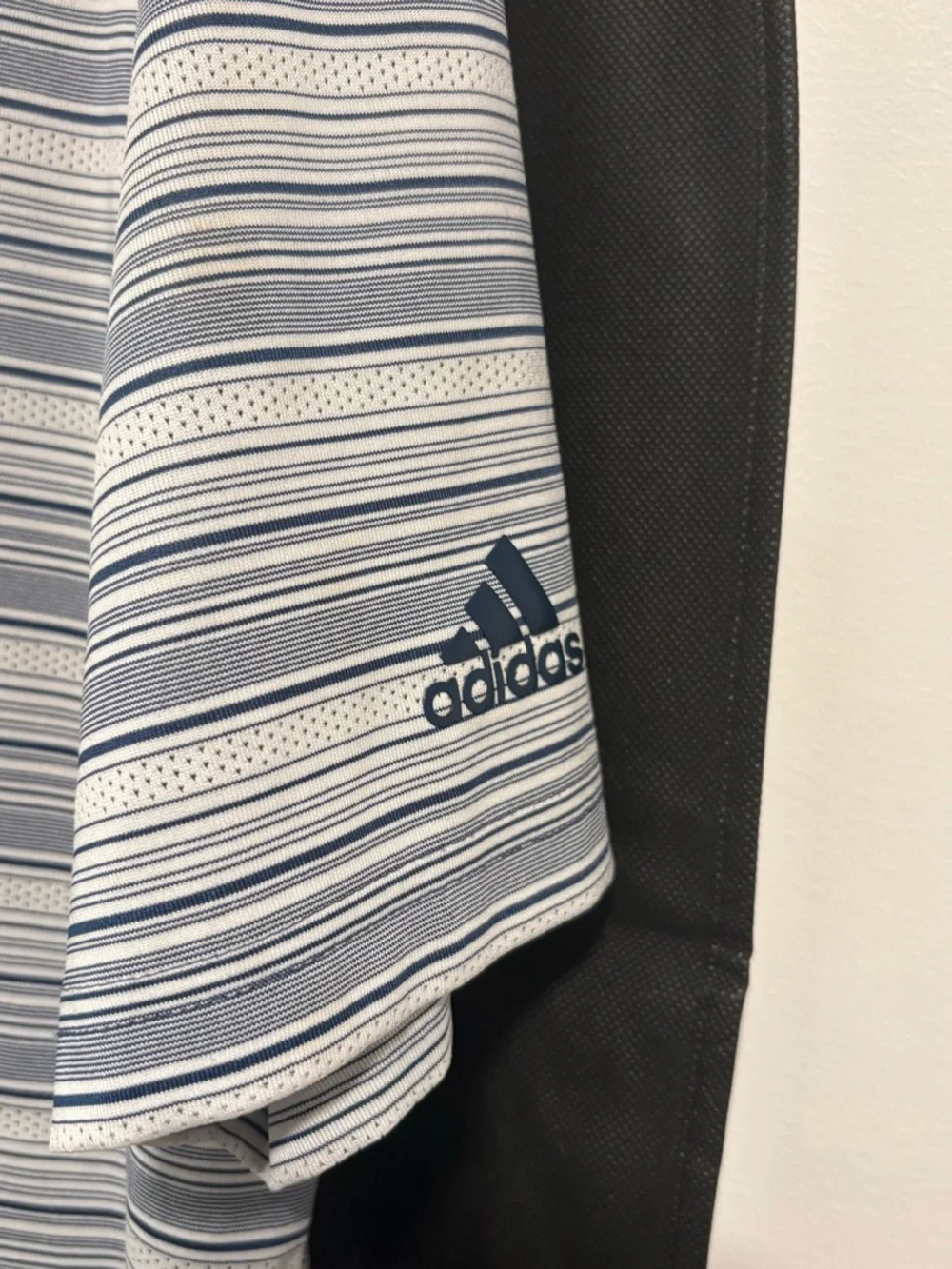 adidas Men's Striped Polo in Light grey, black & White